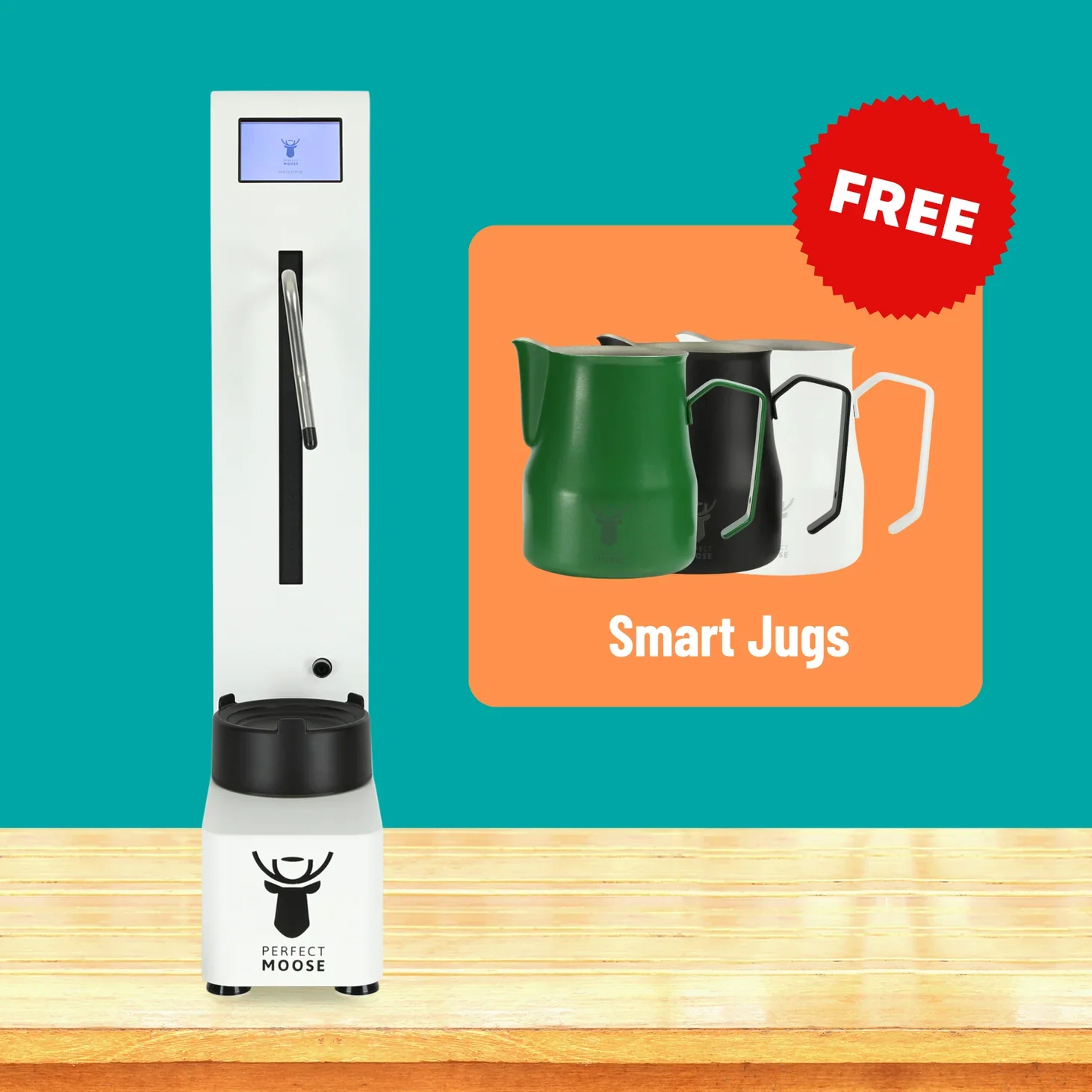 Perfect Moose Automatic Milk Steamer Greg with FREE 16oz & 25oz Smart Jugs - Image 3